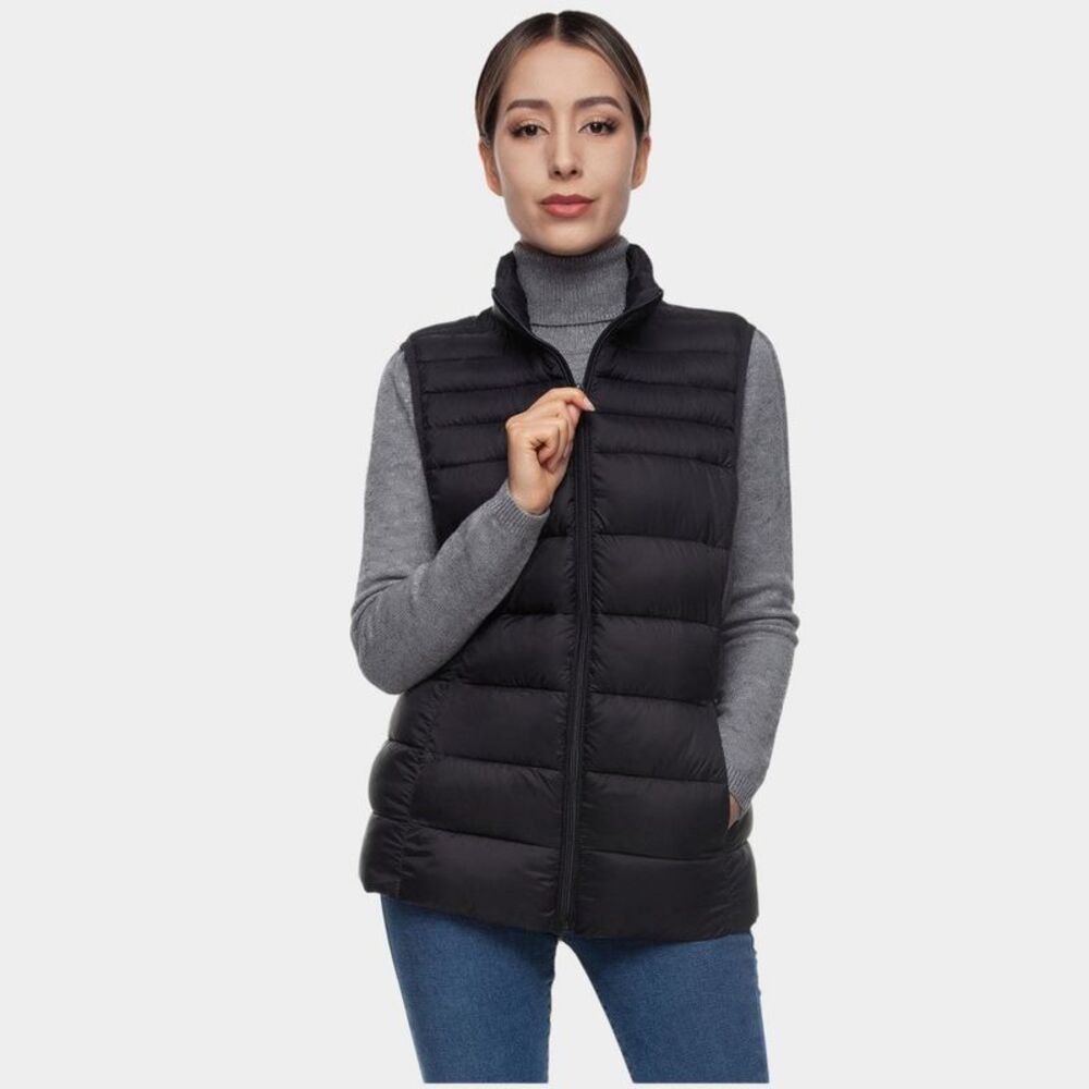 Rokka&Rolla Women's Quilted Puffer Vest-Black size X Large